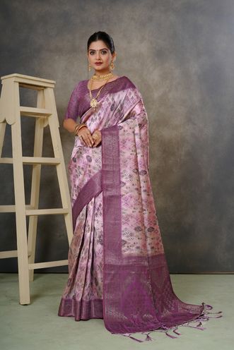 Woven Georgette Silk Saree in Pink